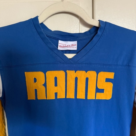 Mitchell & Ness LA Rams 1979 Throwback Football Kids Long Sleeve Shirt Small‎ - Picture 2 of 13